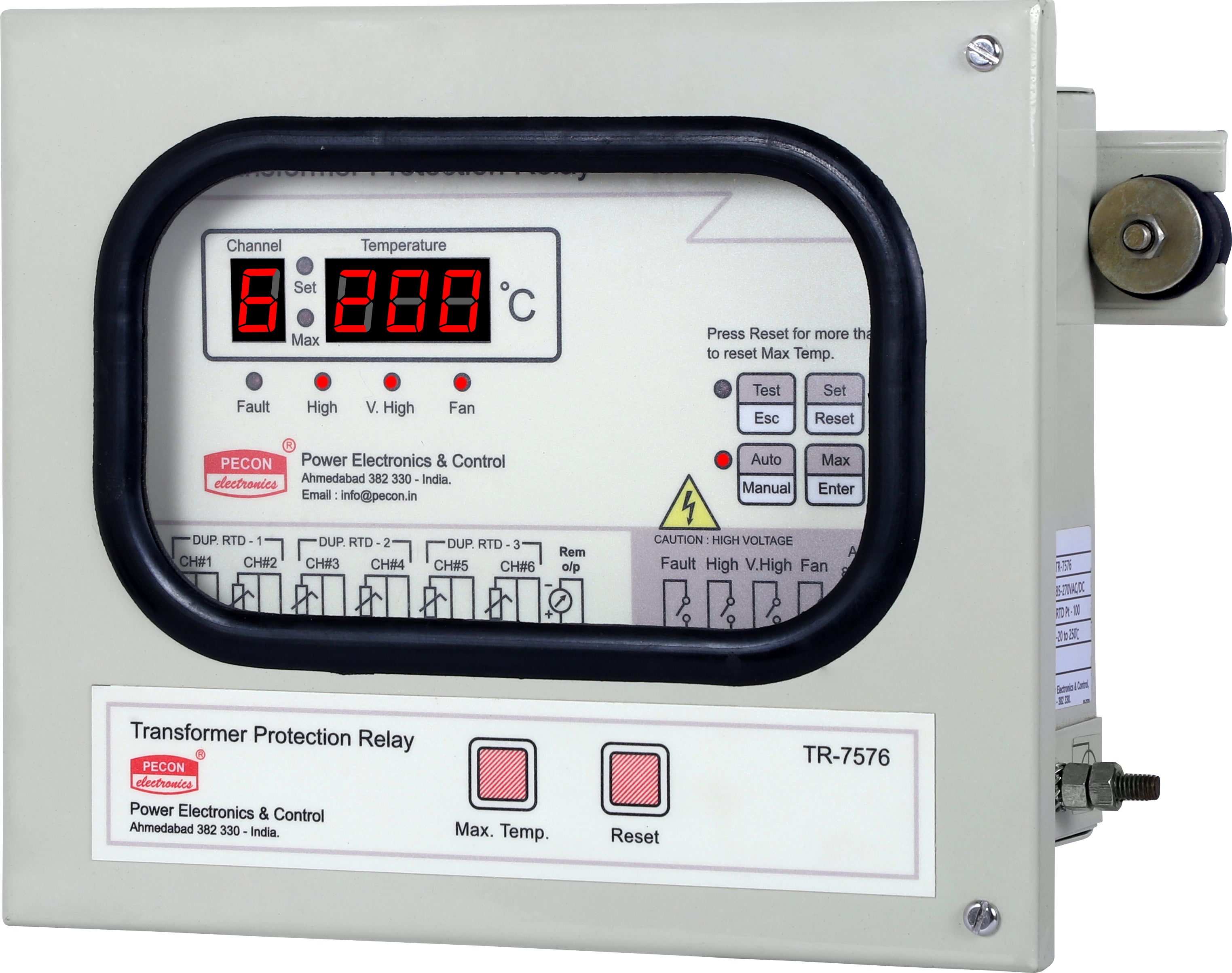 TR-7576 Transformer Protection Relay with 6 Channel Temperature Scanner